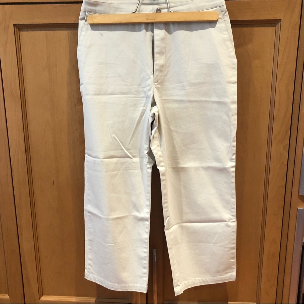 Lacoste flat front beige crop pants
